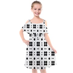 Polka Dot  Svg Kids  Cut Out Shoulders Chiffon Dress by 8989