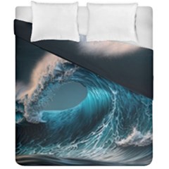 Tsunami Waves Ocean Sea Water Rough Seas Duvet Cover Double Side (california King Size) by Ravend