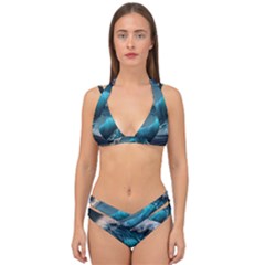 Tsunami Waves Ocean Sea Water Rough Seas Double Strap Halter Bikini Set