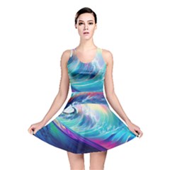 Waves Ocean Sea Tsunami Nautical Nature Water Reversible Skater Dress