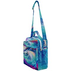 Waves Ocean Sea Tsunami Nautical Nature Water Crossbody Day Bag by Ravend