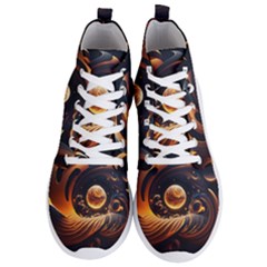 Ai Generated Swirl Space Design Fractal Light Abstract Men s Lightweight High Top Sneakers