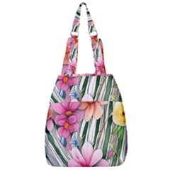 Beautiful Big Blooming Flowers Watercolor Center Zip Backpack by GardenOfOphir