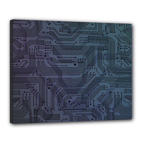 Circuit Board Circuits Mother Board Computer Chip Canvas 20  X 16  (stretched)