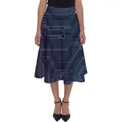 Circuit Board Circuits Mother Board Computer Chip Perfect Length Midi Skirt by Ravend