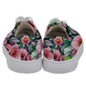 Azure Watercolor Flowers Kids  Low Top Canvas Sneakers View4