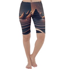 Ai Generated Swirl Space Design Fractal Light Art Cropped Leggings 