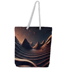 Ai Generated Swirl Space Design Fractal Light Art Full Print Rope Handle Tote (large) by Ravend