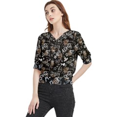 Background Pattern Graphic Beautiful Wallpaper Quarter Sleeve Blouse