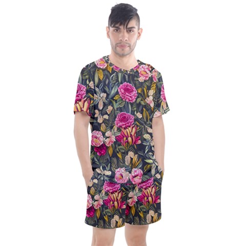 Astonishingly Beautiful Bluebells Watercolor Men s Mesh Tee And Shorts Set by GardenOfOphir