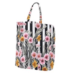 Assorted Watercolor Flowers Giant Grocery Tote by GardenOfOphir