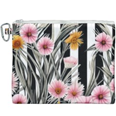 Assorted Watercolor Flowers Canvas Cosmetic Bag (xxxl) by GardenOfOphir