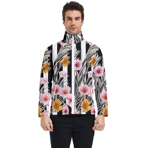 Assorted Watercolor Flowers Men s Bomber Jacket by GardenOfOphir