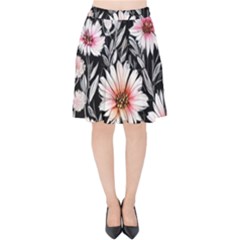 Bountiful Blossoms Velvet High Waist Skirt