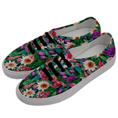 Creative Crimson Crisp Watercolor Flowers Men s Classic Low Top Sneakers by GardenOfOphir