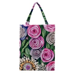 Breathtaking Bright Brilliant Watercolor Flowers Classic Tote Bag