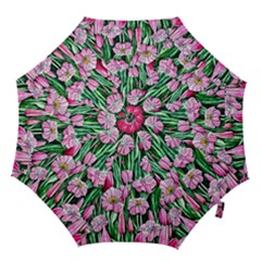 Blushing Bold Botanical Watercolor Flowers Hook Handle Umbrellas (small) by GardenOfOphir