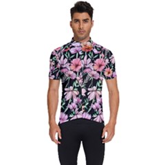 Clustered Watercolor Flowers Men s Short Sleeve Cycling Jersey by GardenOfOphir