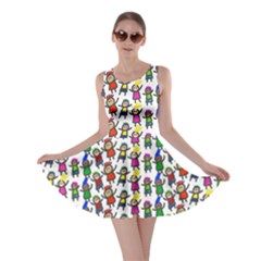 Stickman Kids Doodle Paper Children Group Skater Dress by Ravend