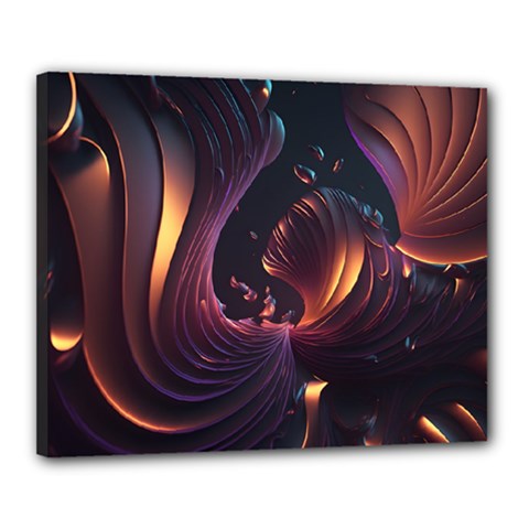 Ai Generated Swirls Space Design Fractal Light 3d Art Pattern Canvas 20  X 16  (stretched) by Ravend