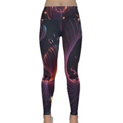 Ai Generated Swirls Space Design Fractal Light 3d Art Pattern Lightweight Velour Classic Yoga Leggings