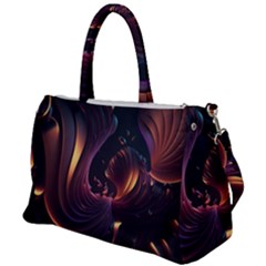 Ai Generated Swirls Space Design Fractal Light 3d Art Pattern Duffel Travel Bag by Ravend