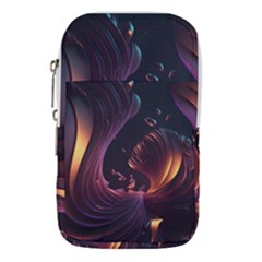 Ai Generated Swirls Space Design Fractal Light 3d Art Pattern Waist Pouch (small)