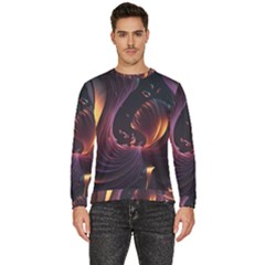 Ai Generated Swirls Space Design Fractal Light 3d Art Pattern Men s Fleece Sweatshirt