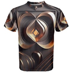 Ai Generated Swirls Space Design Fractal Light 3d Pattern Men s Cotton Tee