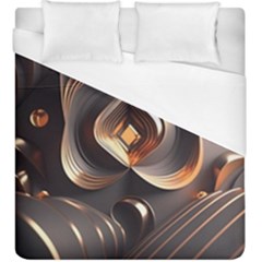 Ai Generated Swirls Space Design Fractal Light 3d Pattern Duvet Cover (king Size)