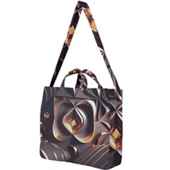 Ai Generated Swirls Space Design Fractal Light 3d Pattern Square Shoulder Tote Bag