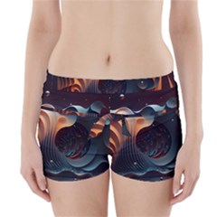 Ai Generated Space Design Fractal Light Motion Boyleg Bikini Wrap Bottoms