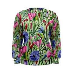 Celestial Watercolor Flower Women s Sweatshirt by GardenOfOphir