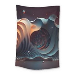 Ai Generated Space Design Fractal Light Motion Small Tapestry