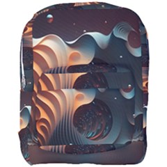 Ai Generated Space Design Fractal Light Motion Full Print Backpack