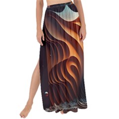 Ai Generated Space Design Fractal Light Motion Maxi Chiffon Tie-up Sarong