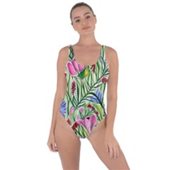 Celestial Watercolor Flower Bring Sexy Back Swimsuit by GardenOfOphir