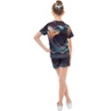 Ai Generated Space Design Fractal Light Motion Kids  Mesh Tee and Shorts Set View2