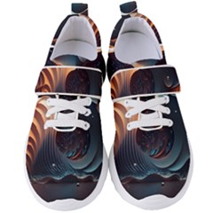 Ai Generated Space Design Fractal Light Motion Women s Velcro Strap Shoes