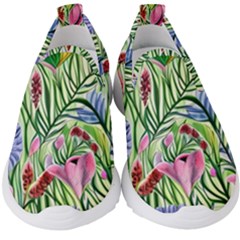 Celestial Watercolor Flower Kids  Slip On Sneakers by GardenOfOphir