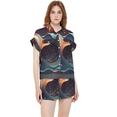 Ai Generated Space Design Fractal Light Motion Chiffon Lounge Set