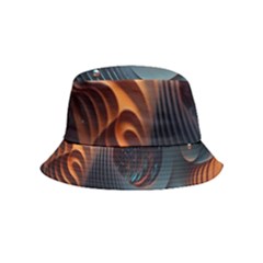 Ai Generated Space Design Fractal Light Motion Inside Out Bucket Hat (kids) by Ravend