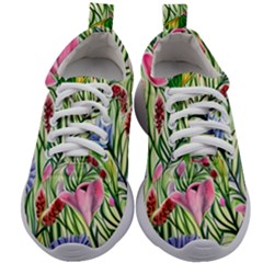 Celestial Watercolor Flower Kids Athletic Shoes by GardenOfOphir