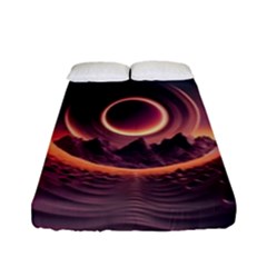 Ai Generated Swirl Space Design Fractal Light 3d Art Fitted Sheet (full/ Double Size)