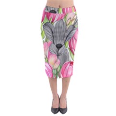 Budding And Captivating Midi Pencil Skirt by GardenOfOphir