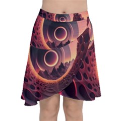 Ai Generated Swirl Space Design Fractal Light 3d Art Chiffon Wrap Front Skirt