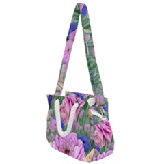Broken And Budding Watercolor Flowers Rope Handles Shoulder Strap Bag by GardenOfOphir
