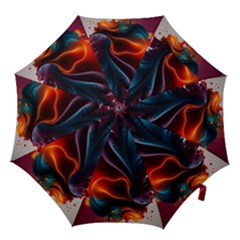 Ai Generated Swirl Splash Blaze Design Art Hook Handle Umbrellas (large)