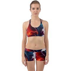 Ai Generated Swirl Splash Blaze Design Art Back Web Gym Set