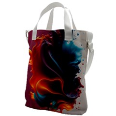 Ai Generated Swirl Splash Blaze Design Art Canvas Messenger Bag